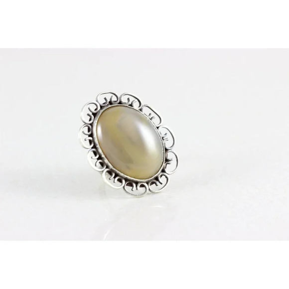 Sterling Silver Agate Ring Size 6 3/4 Large ring - Picture 5 of 7